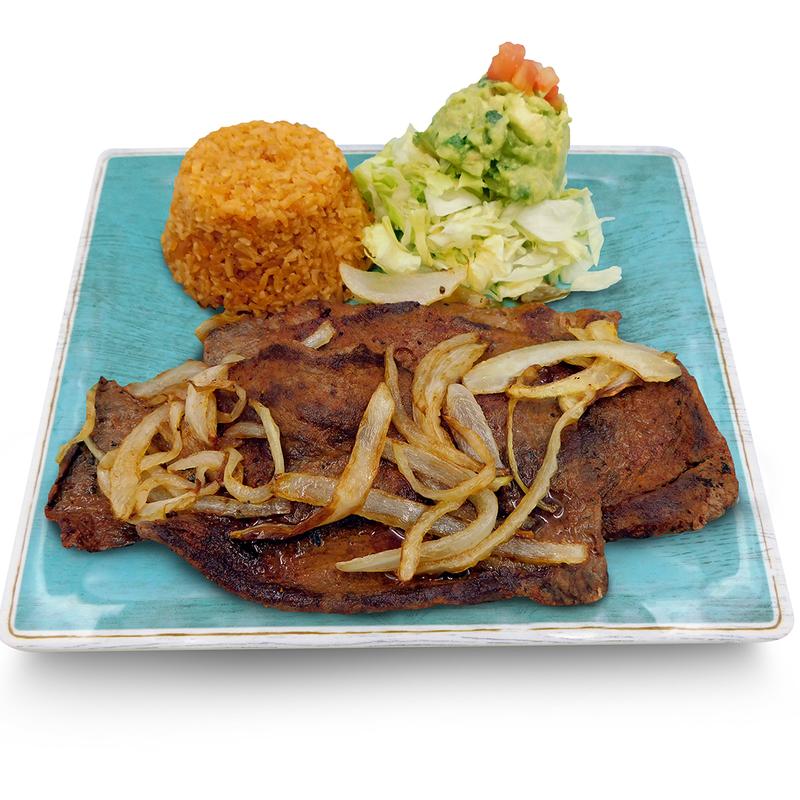 Carne asada con guarniciones